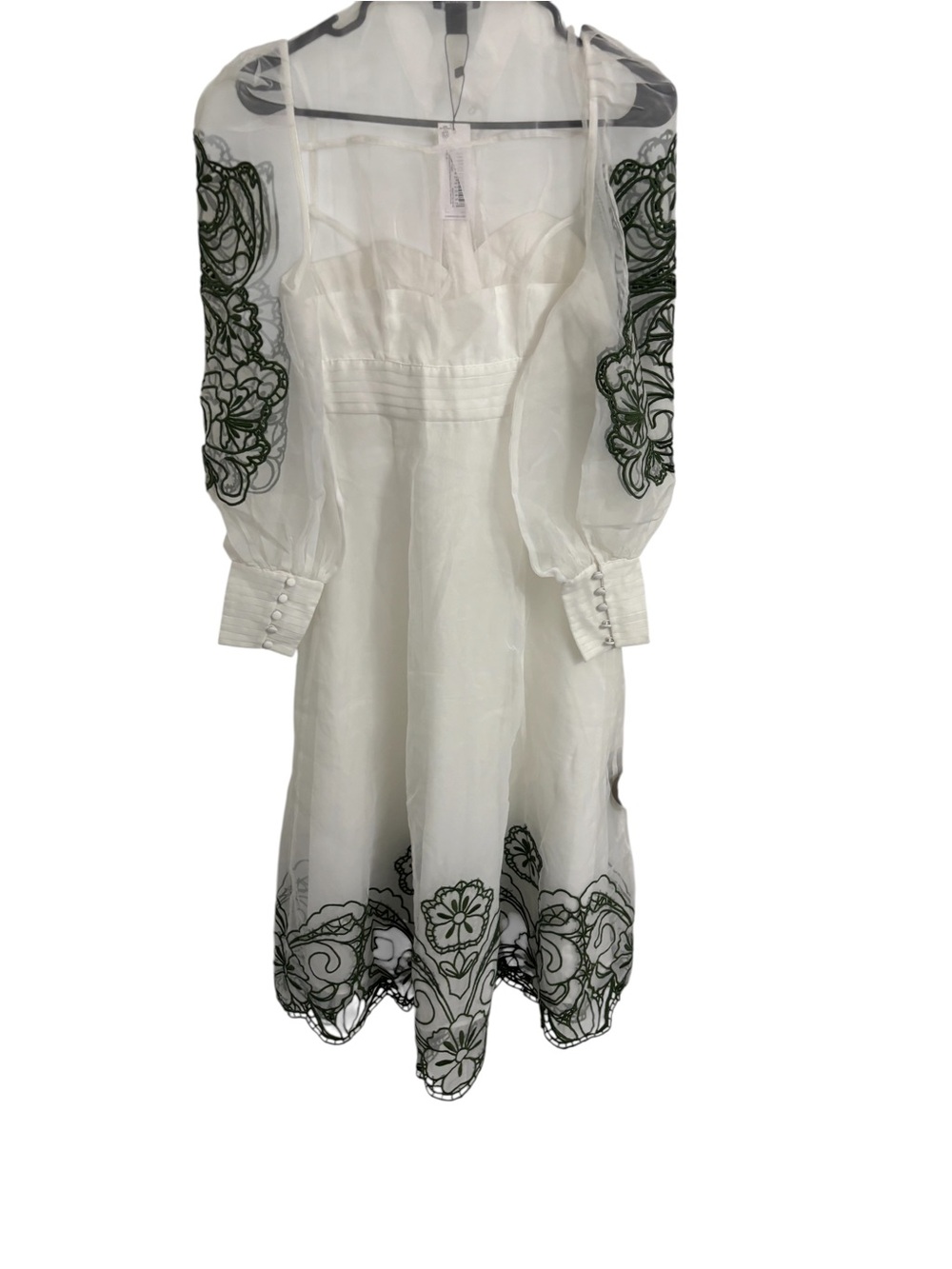 Tall Embroidered Floral Woven Button Up Maxi Dress - Picture 6 of 7